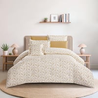 مفرش قطن صيفي مزدوج 8 قطع - زافيرا - كريمي - بيج غ...