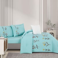 مفرش صيفي مفرد ونص مطرز فاخر 6 قطع - غراتسيا - فير...