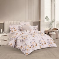 مفرش صيفي مزدوج 7 قطع - اوركا -ابيض - رصاصي فاتح