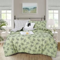 مفرش صيفي مفرد ونص 4 قطع - ليتشي - أخضر - أبيض