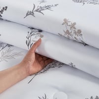 مفرش صيفي مزدوج وجهين 7 قطع - اوركا - ابيض - رمادي