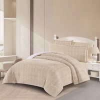 مفرش شتوي مزدوج مخمل فرو 6 قطع - اورنيلا - كريمي -...