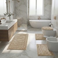 طقم سجاد حمام 4 قطع - مارفي - بيج غامق