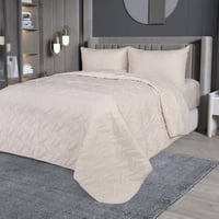 مفرش صيفي مزدوج مضغوط 4 قطع - بيوتي - مشمشي فاتح