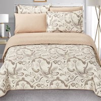 مفرش صيفي مفرد ونص مضغوط 4 قطع - يارا - بيج