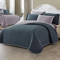 مفرش صيفي مزدوج مضغوط 6 قطع - فلورنسا - رمادي غامق...