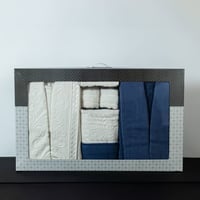 طقم رواب حمام 10 قطع قطن - تاليا - كحلي - سكري