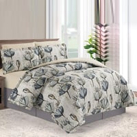 مفرش صيفي مزدوج وجهين 6 قطع - ايفانو -سكري - كريمي