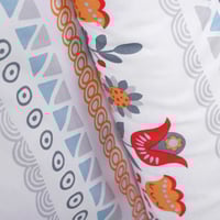 مفرش صيفي كوين 4 قطع - دانة - الابيض/الازرق/مشجر