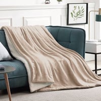 بطانية مخمل وفرو ماريو 220 × 170 - بيج