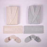 طقم روب حمام قطن بلغاري 8 قطع - جاردن -بيج فاتح -...