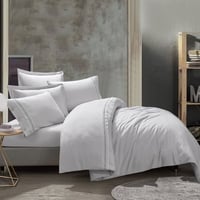 مفرش فندقي مزدوج حشوة متحركة 7 قطع - بورتو - رصاصي