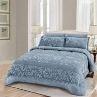 مفرش شتوي مخمل مفرد ونص 4 قطع - فيلنا - أزرق