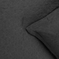 مفرش صيفي مفرد ونص 6 قطع - كارلين - رمادي غامق