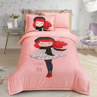 مفرش أطفال صيفي مفرد ونص 4 قطع - فابي - زهري