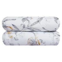 مفرش صيفي مزدوج 7 قطع - كلاودي - أبيض - رمادي