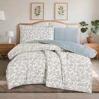 مفرش قطن صيفي مفرد ونص ٤ قطع - نولين -سكري - رمادي