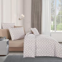 مفرش صيفي مزدوج وجهين ٧ قطع - اوركا - ابيض -بيج غا...