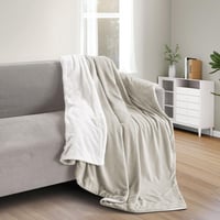 بطانية مخمل وفرو ماريو 200 × 230 - بيج غامق