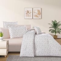 مفرش قطن صيفي مزدوج 8 قطع - كاليفيرا - ابيض - بيج