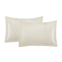 مفرش فندقي مزدوج مطرز 7 قطع - فاي  - كريمي