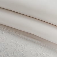 مفرش صيفي مزدوج مطرز فاخر 12 قطعة - ماريسا - بيج ف...