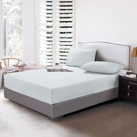 طقم شرشف صيفي مزدوج ٣ قطع -رمادي فاتح