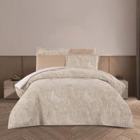 مفرش شتوي مزدوج مخمل فرو 6 قطع - اورنيلا - بيج فات...