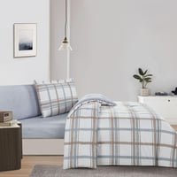 مفرش صيفي مفرد ونص 4 قطع - ليتون -كريمي - رصاصي غا...