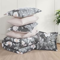 مفرش صيفي مزدوج وجهين ٧ قطع - اوركا - رمادي غامق -...