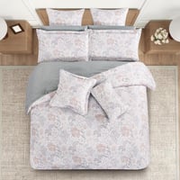 مفرش صيفي مفرد ونص 4 قطع - اديلين - كريمي - رمادي