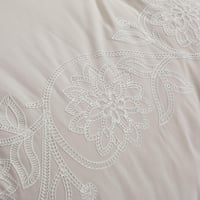 مفرش صيفي مفرد ونص مطرز فاخر 6 قطع - رينا - بيج فا...