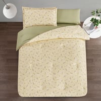 مفرش قطن صيفي مفرد ونص ٤ قطع - نولين -سمني - اخضر