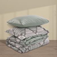 مفرش صيفي مفرد ونص 4 قطع - ليتون -رصاصي - اخضر فات...