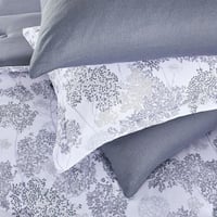 مفرش قطن صيفي مقاس كوين 8 قطع - فيوليتا - رصاصي -...