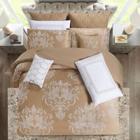 مفرش صيفي فاخر كوين جاكار مطرز 8 قطع – رومينا - بي...