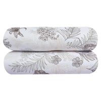 مفرش صيفي مزدوج 7 قطع - كلاودي - أبيض - رمادي