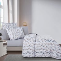 مفرش صيفي مزدوج حشوة مضغوطه 6 قطع - لونيا - ابيض -...