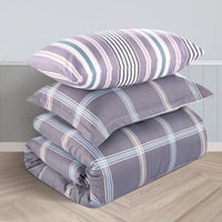 مفرش صيفي مفرد ونص 4 قطع - اليساندرا - رمادي - ابي...