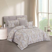 مفرش صيفي مزدوج 7 قطع - كلاودي - رصاصي - رمادي