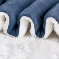 بطانية مخمل وفرو ماريو 200 × 230 - كحلي