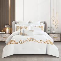 مفرش قطن صيفي مزدوج مطرز فاخر 12 قطعة - ايلسيوم -...