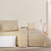 مفرش صيفي فاخر مفرد ونص جاكار مطرز 6 قطع – دانييلا...