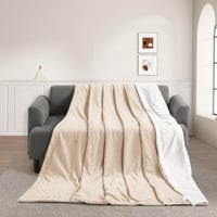 بطانية مخمل وفرو ماريو 200 × 230 - بيج فاتح