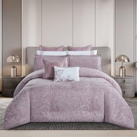 مفرش صيفي فاخر كوين جاكار مطرز 8 قطع – أورليا Aure...