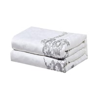 مفرش صيفي مزدوج جاكار مطرز 7 قطع - نيرفانا - أبيض