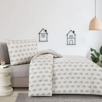 مفرش قطن صيفي مفرد ونص ٤ قطع - نولين - كريمي - رما...