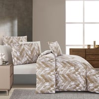 مفرش صيفي مقاس كوين وجهين ٧ قطع - ويلز - بيج غامق...