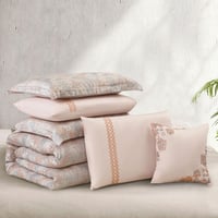 مفرش صيفي كوين تنسيل قطن 300 غرزة + مخدة هدية