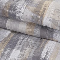 مفرش قطن صيفي مقاس كوين 8 قطع - فيوليتا - رمادي فا...